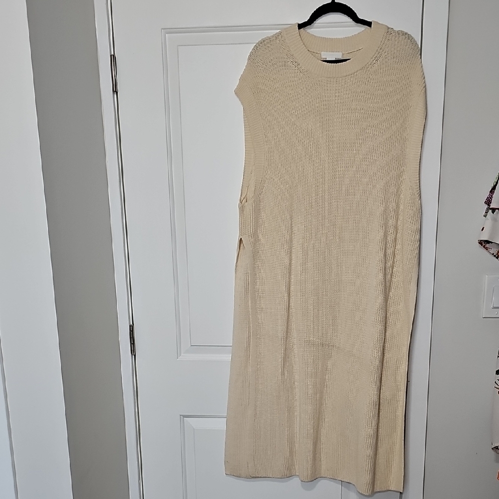 Cream Sleeveless Knit Dress